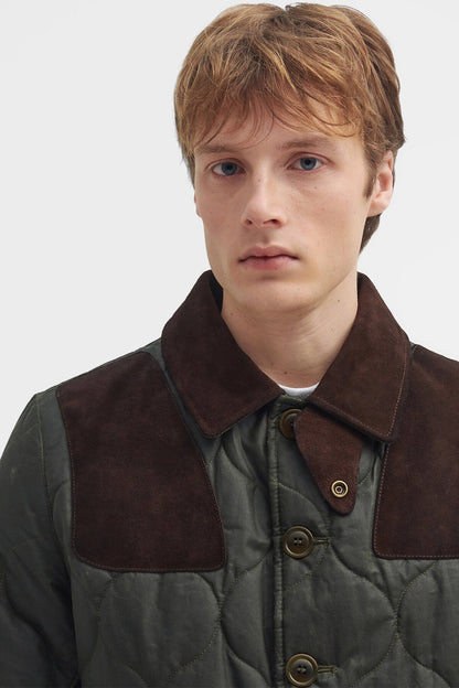 Sporting Quilted Waxed Jacket - ARCHIVE OLIVE