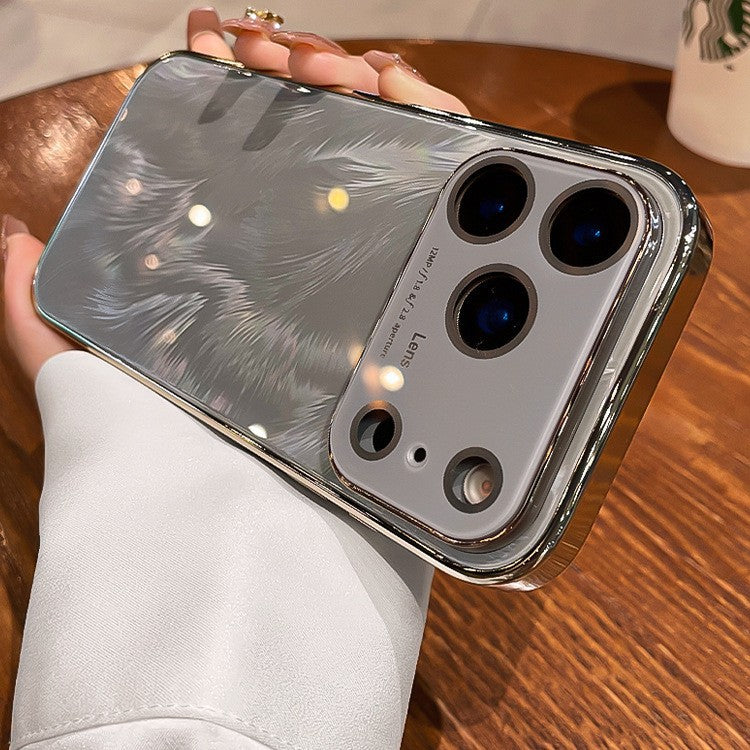 Feather Yarn Glass Lens All-inclusive iPhone 17 Mobile Phone Case