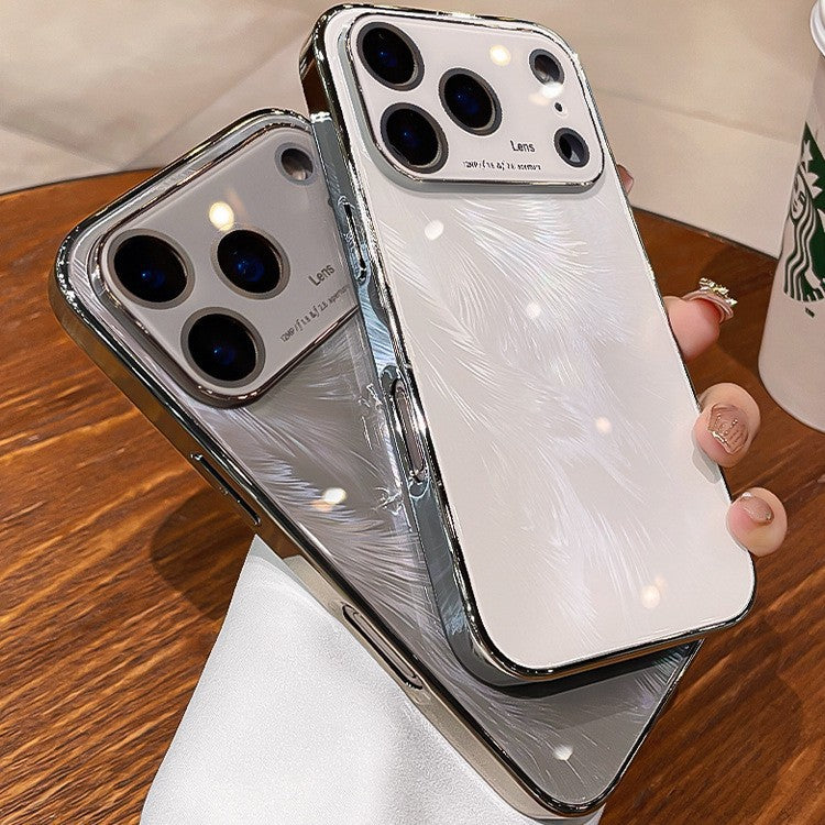 Feather Yarn Glass Lens All-inclusive iPhone 17 Mobile Phone Case