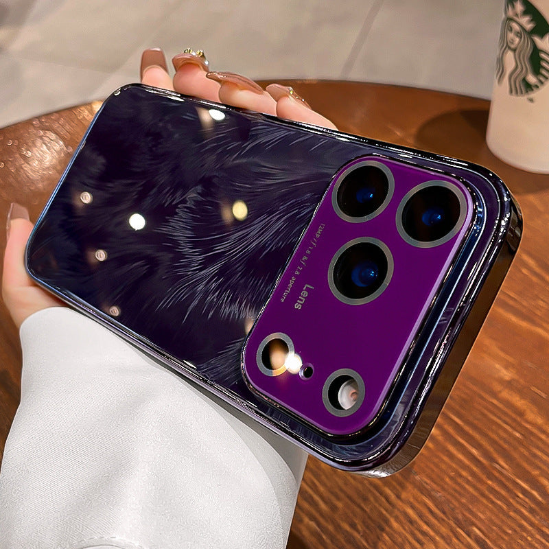 Feather Yarn Glass Lens All-inclusive iPhone 17 Mobile Phone Case