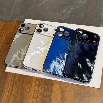 Feather Yarn Glass Lens All-inclusive iPhone 17 Mobile Phone Case