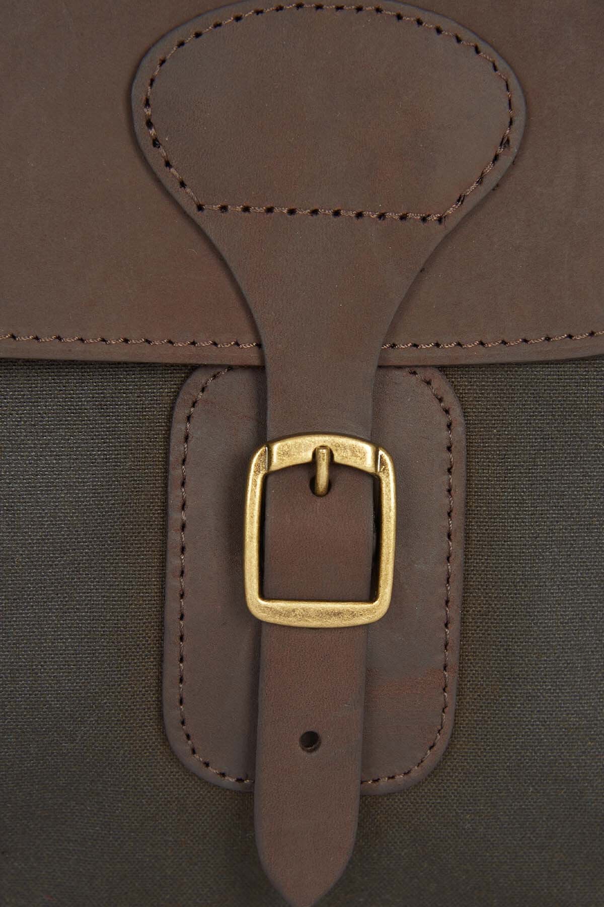 Wax Leather Briefcase - OLIVE