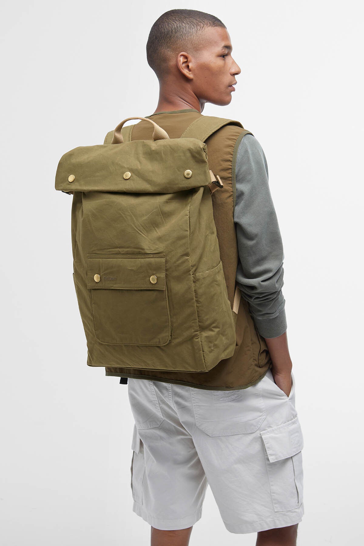 Transport Foldover Backpack - DUSKY GREEN