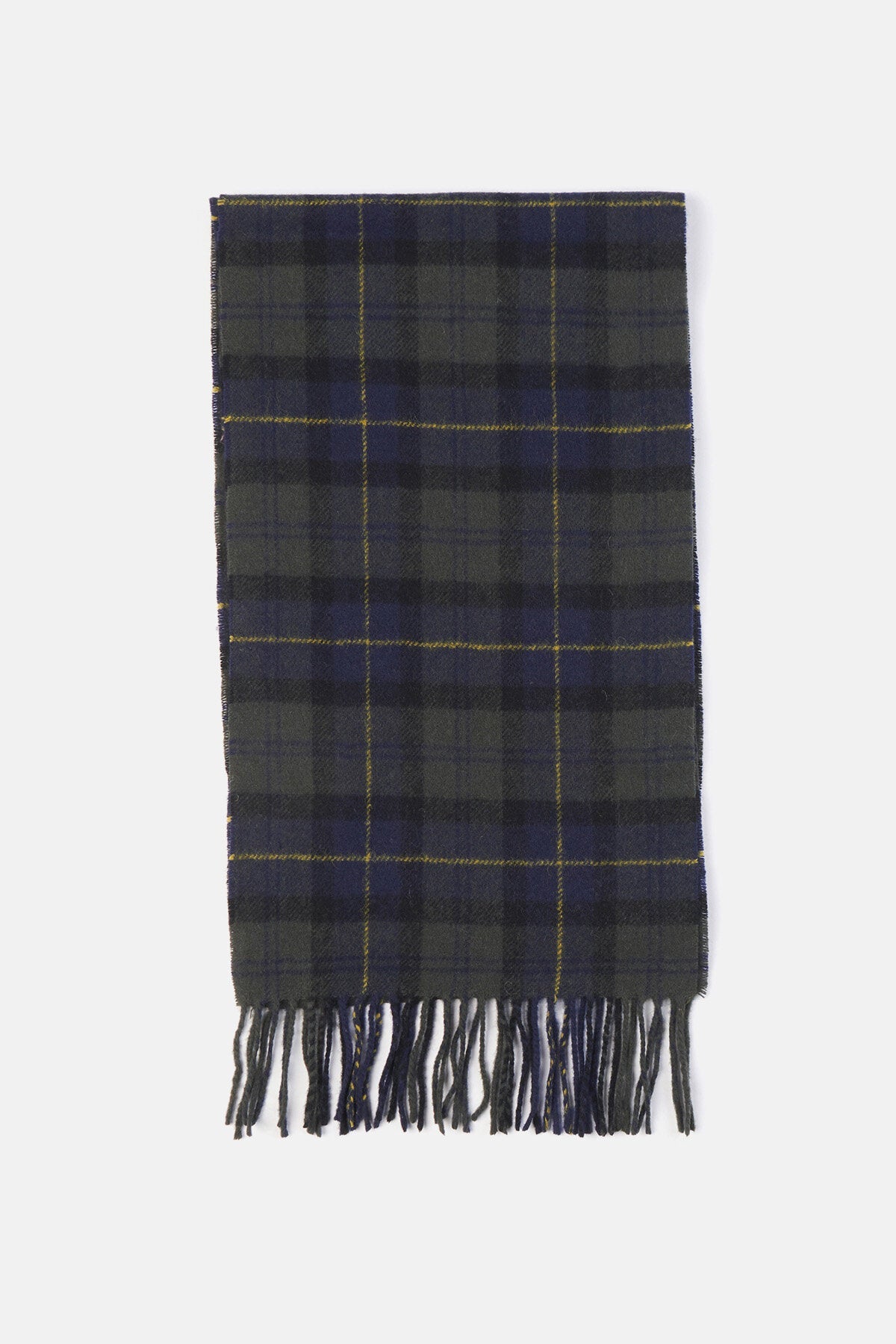 Tartan Lambswool Scarf - OLIVE NIGHT